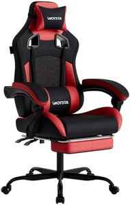 Gaming Chair with Footrest,High Back with Massage Reclining Computer Chair， Big and Tall Racing Gaming Chair Ergonomic Game Chair for Adults PVC Leather (Red)