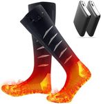 THEKUKU Electric Heated Socks for Men Women 8000mAh Rechargeable Battery Heated Socks 4 Heating Levels for Hunting, Camping, Hiking, Walking, Fishing, Cycling, Outdoor Work