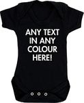 Hippowarehouse Personalised baby vest bodysuit (short sleeve) boys girls Black