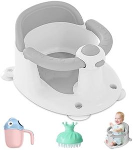 Baby Bath Seat for Babies 6 Months & Up, Bath Seats for Babies Sitting Up, Open Design Bathtub Seat for Baby 6-12 Months, Free Cup and Brush, Non-Slip, Compact Toddler Bath Seat