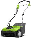 Greenworks 40V Scarifier Lawn Rake Dethatcher, 3600rpm, 36cm Working Width, 30L Collection Box WITHOUT Battery & Charger , 3 Year Guarantee G40DT35