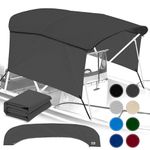 KNOX Universal 3 Bow Bimini Top Replacement Canvas & Sidewalls, 900D Marine Grade Sun Shade Boat Canopy with Detachable Side Blocks, Storage Boot, No Frame, 54-60" W, Charcoal Gray