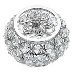 Tolida Crystal Jewelry Box Trinket Organizer with Lid For Earrings Rings Jewelry Trinkets (Silver, Small)