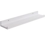 IBUYKE Solid Oak Timber Floating Shelf Wall, Creative U-shaped Shelf Display Racks for Living Room, Office, Bedroom, Bathroom, Kitchen ，White RF-GB544W