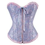 Grebrafan Burlesque Masquerade Corset Top for Women Plus Size(US(6-8) M, Blue)