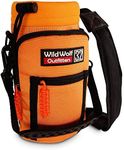 Wild Wolf Outfitters Water Bottle Holder for 32oz Bottles Orange - Carry, Protect and Insulate Your Best Flask with This Military Grade Carrier w/ 2 Pockets & an Adjustable Padded Shoulder Strap