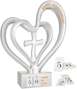 Inovayer Wedding Anniversary Heart Sculpture Gifts Best Anniversary Wedding Gifts for Couple Parents Wife Husband Unique 10th 25th 50th Anniversary Wedding Gift Ideas