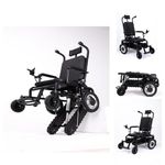 Feoffey Electric Wheelchair, Crawler Stair Climbing Wheelchair, Lightweight Foldable Wheelchair with One-Click Switching, Foldable Electric Wheelchair 190Kg/420Lb, Land Electric Manual Two Modes