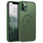 BENTOBEN Case for iPhone 11 Pro Max Case, [Compatible with MagSafe] Translucent Matte Slim Shockproof Women Men Girl Protective Case Cover for iPhone 11 Pro Max 6.5", Dark Green