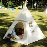 Lavievert Children Playhouse Huge Indian Canvas Teepee Kids Play House with Two Windows - Comes with A Canvas Carry Bag