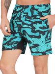 NEVER LOSE Mens 5" Swim Trunks with Zipper Pockets Quick Dry Beach Board Shorts for Men Swimsuit Swimwear with Mesh Lining (XXL, 2050H)