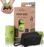 JENCENBIO Compostable Dog Poop Bags, Dog Pet Waste Bags Refill Rolls 60 bags with poop bags holder Strong Leak Proof BPI ASTM D6400 OK Home Compost Certified