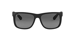 Ray-Ban Mens Square Sunglasses Black Frame Grey Lens Small