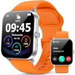 Smart Watch, 1.85" HD Smartwatches for Men Women, (Answer/Make Calls), Fitness Tracker with 120+ Sport Modes (Orange)