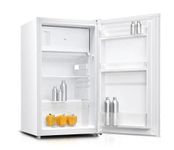 HADEN 82L Under Counter Fridge With Ice Box - Reversible Door, Recessed Handle, White - Metal Backed Flame Retardant - F Energy Rating larder fridge