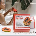 Papaya Soap, Natural Papaya Soap Bar, Handmade for all Skin Types, Enhances Natural Glow, Soothes Rough Patches, 100% Vegan, Organic and Cruelty Free, Face & Body, 100g