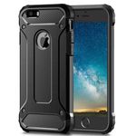 TECHGEAR iPhone SE, 5s, 5 Case - TOUGH ARMOURED Dual-Layer Slim Tough Protective Case with Cut-Out for Logo Compatible with Apple iPhone SE, iPhone 5s, iPhone 5 (BLACK)