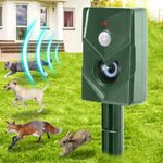 Titifeya Cat Repellent for Garden Ultrasonic Fox Deterrent Battery Operated Cat Scarers Animal Repeller Simple to Set Adjustable Sensitivity Waterproof Motion Activated Sensor for Dogs Birds Farm etc