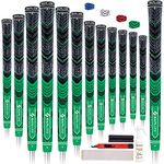 SAPLIZE CL04S Golf Grips Set of 13 Standard Complete Regripping Kit All Weather Compound Cord Rubber Golf Club Grips,Green