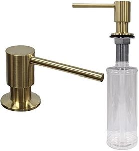 Strictly Sinks Contemporary Liquid Soap Dispenser - Stainless Steel Dish Soap Dispenser, Refillable Kitchen Soap Dispenser for Kitchen Sink, Soap Dispenser Bottle with Stainless Steel Pump