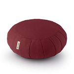 Basaho CLASSIC Zafu Meditation Cushion | Organic Cotton | Buckwheat Hulls | Removable Washable Cover (Tibetan Maroon)