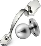 Bravex Front Entry Handleset Half with Knob, Satin Nickel, Interior and Exterior Entrance Passage Lock, Round Non-Locking Door Handles