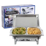 Chafing Dish Buffet Set Chafers 8QT Buffet Servers And Warmers, Chaffing Servers With Covers, Catering, Chafer, Folding Stand, Food Warmer For Parties Buffets