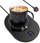 Coffee Mug Warmer,MQUPIN Coffee Cup Smart Warmer Coaster for Desk 5 Gears (45℃/55℃/65℃/75℃/85℃),1-12H Timing Auto Shut Off Touch LED 12h Timing Gravity Electric Beverage Heater for Tea Milk Black