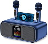 TONOR Karaoke Machine for Adults and Kids, Portable Bluetooth Speaker with 2 UHF Wireless Microphones and LED Lights, Supports AUX/USB/Type C/TF, PA System for Party Home Karaoke Outdoor Activities K9