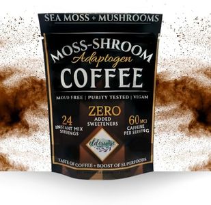 Elderwise Coffee with Mushrooms & Sea Moss - Lion's Mane, Chaga, Reishi & Cordyceps - 24 Servings - Healthy Coffee - Freeze Dried Instant - Chemical free - Fair Trade