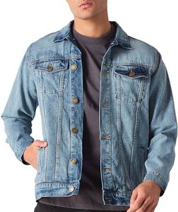 Jean Jacket For Men - Classic Trucker Style Slim Fit Casual Outerwear Button Down Cowboy Cut - Men's Denim Jacket