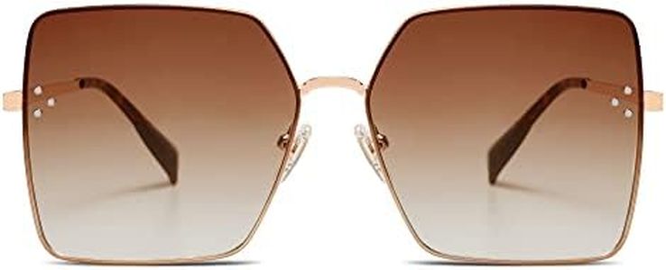 SOJOS Trendy Square Sunglasses Womens Big Oversized Designer Style UV Protection Sunnies Shades SJ1170, Brown