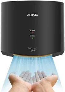 AIKE Air Wiper Compact Hand Dryer 110V 1400W Black (with 2 Pin Plug) Model AK2630