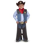 Melissa & Doug Kids Cowboy Costume Role Play Toys | Fancy Dress for Kids & Toddlers | Cowboy Costumes for Kids | Kids Dressing Up Clothes for Girls or Boys | Pretend Play Gifts Kids Age 3-6