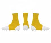 Senvitate Cleat Covers, Spats Football Cleat Covers, Football Cleat Spats, Cleat Sleeves for Soccer, Lacrosse, Baseball & Softball Youth Adults, Keeps Cleats Tied Turf Pellets Out (Yellow, Large)