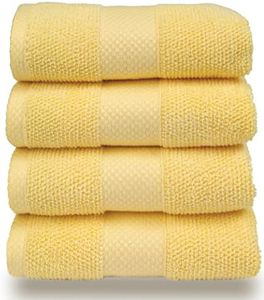 MAURA Premium Hand Towels 100% Cotton 16x30 Oversized Ultra Absorbent Quick Dry Soft Towels for Bathroom Extra Large Hand Towels, Yellow