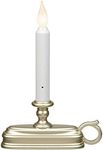 Xodus Innovations FPC1525P Battery Operated Flameless LED Window Candle with Dusk to Dawn Light Sensor with Warm White Flickering or Steady Flame, Pewter