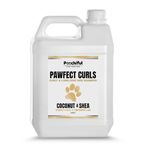 Poochiful 5 Litre Pawfect Curls Dog & Puppy Shampoo with Conditioner - Specially Formulated for Long and Curly Coated Dogs, Coconut & Shea Scent, From 8 Weeks Old, pH Balanced, Concentrated 20:1