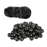 50 Pieces Drawstring Toggles and 32 feet Drawstrings Plastic Single Holes Cord Stopper Toggle Cord Lock Toggle