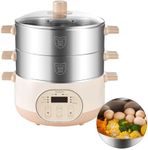 Joydeem Electric Food Steamer for Cooking, 2-Tier Stainless Steel Vegetable & Food Steamers, 15L Large Capacity, JD-DZG15B