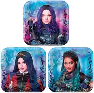 Disney Decendants 3-7" Square Plates, 8 per Pack