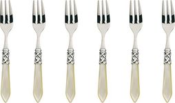 BUGATTI ALCAM-N4217 Aladdin 6-Piece Cutlery Set Cake Forks Steel/ABS Ivory 21 x 18 x 3 cm