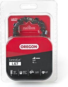 Oregon L67 ControlCut Replacement Chainsaw Chain for 16-Inch Guide Bars, 67 Drive Links, Pitch: .325" Low Vibration, .063" Gauge, Fits Stihl Models with 16" bars and .325" Sprockets, Gray