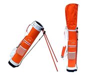 C13-A A99 Golf Range Sunday Pencil Carry Pratice Golf Bag Removable Top Cover w. Stand (Orange/White)