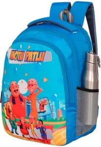 Polyester kids Primary School Backpack, 30 Litres, Motu Patlu Print, for Nursery to 5th Standard Boys and Girls Tuition Lightweight cartoon Picnic Bag