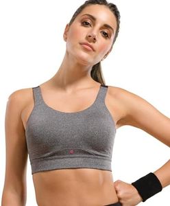 Enamor SB18 Convertible Back High-Impact Sports Bra for Women- Full Coverage, Padded and Wirefree(SB18_Grey Melange_34D)