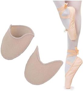 Ballet Dance Pointe Shoe Socks Pad, Toe Pouches Pad, Knitted Fabric Toe Cap Cover Toe Wrapped Protector Cushion Women Anti-Slip Toe Half Socks, Relief Forefoot Pain Point Shoes Ballet Slipper (long)