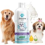 ZOIVANE Dog Shampoo - 300ml | Extra White 5 in 1 Dog Shampoo & Conditioner for Whitening, Glowing| Dog Shampoo for Pomeranian, shih tzu Puppy, German Shepherd, Labrador & Golden Retriever - Pack of 1