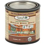 SamaN Interior One Step Wood Seal, Stain and Varnish – Oil Based Odorless Dye - Protection for Furniture and Fine Wood (Colonial SAM-305, 8 oz)