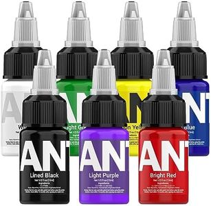 ANTIKE Tinta de Tatuar Profesional con 7 Colores, 15 ml/Botella 1/2OZ Tattoo Ink Set Tinta Tatuaje para Principiantes